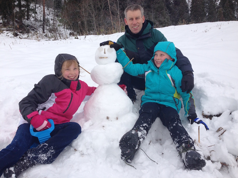 Snowman built by Jason