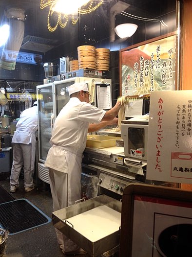 Chef making noodles